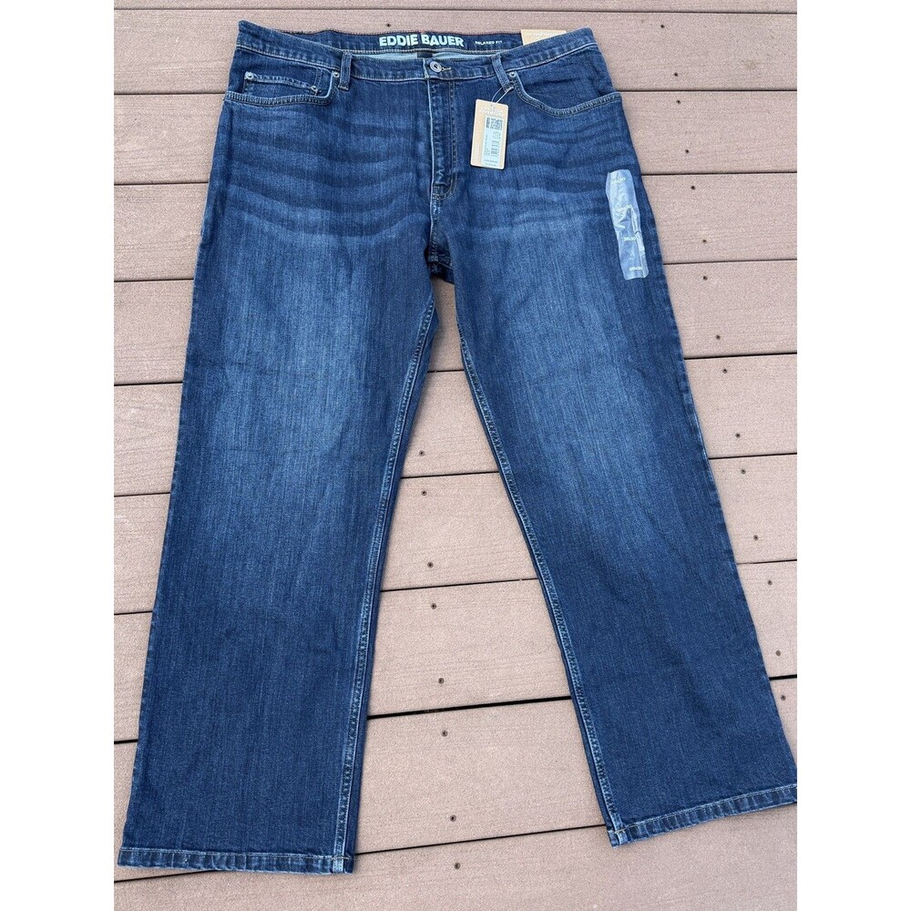 Eddie Bauer Men’s Mr Eddies Flex Jeans 38x30 Relaxed Fit Deep Indigo Blue New